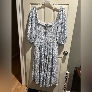 Torrid Blue and White Floral Dress